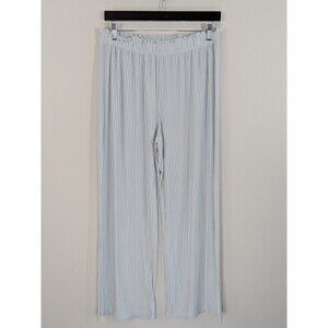 Lake Women’s Striped Blue White Lounge Wide Leg Elastic Waist Pajama Pants Sz M